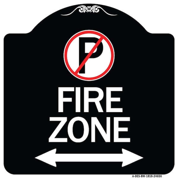 Signmission No Parking and Arrow Pointing Left and Right Heavy-Gauge Aluminum Sign, 18" x 18", BW-1818-24656 A-DES-BW-1818-24656 - main